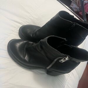 Black Ankle Boots with Zipper